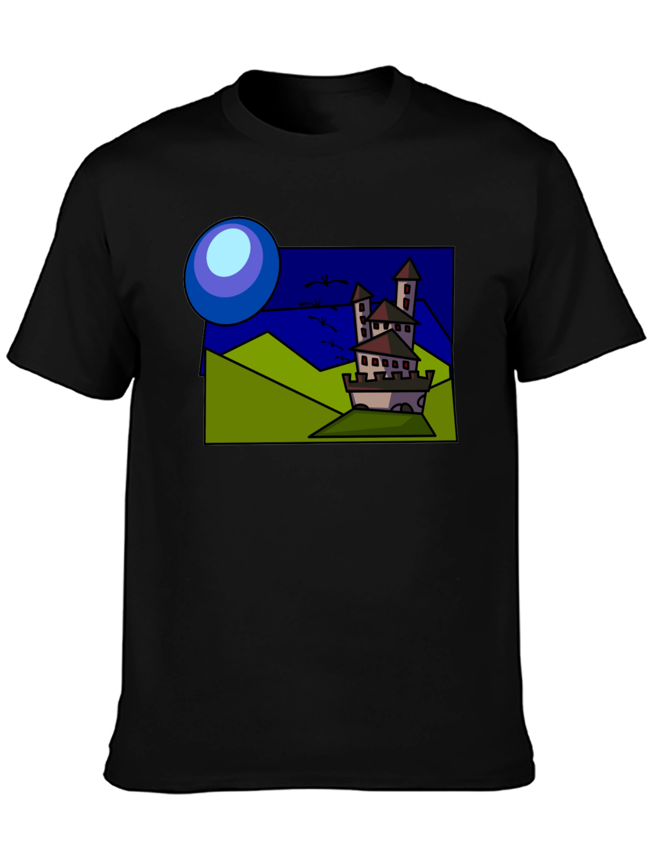 Cartoon Castle T-Shirt: Quirky Design Classic Fit