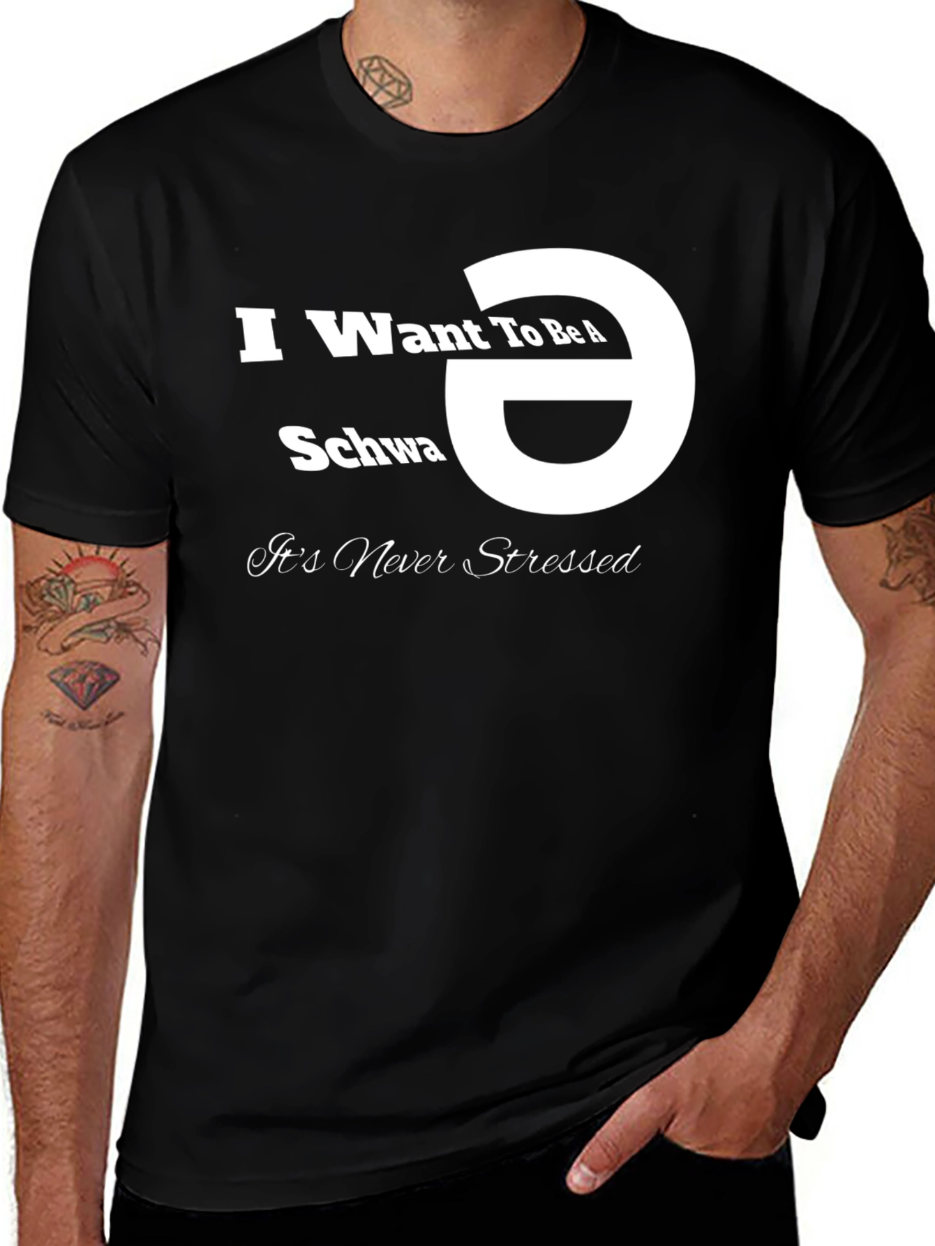 I Want To Be A Schwa T-Shirt - Unisex Black Tee