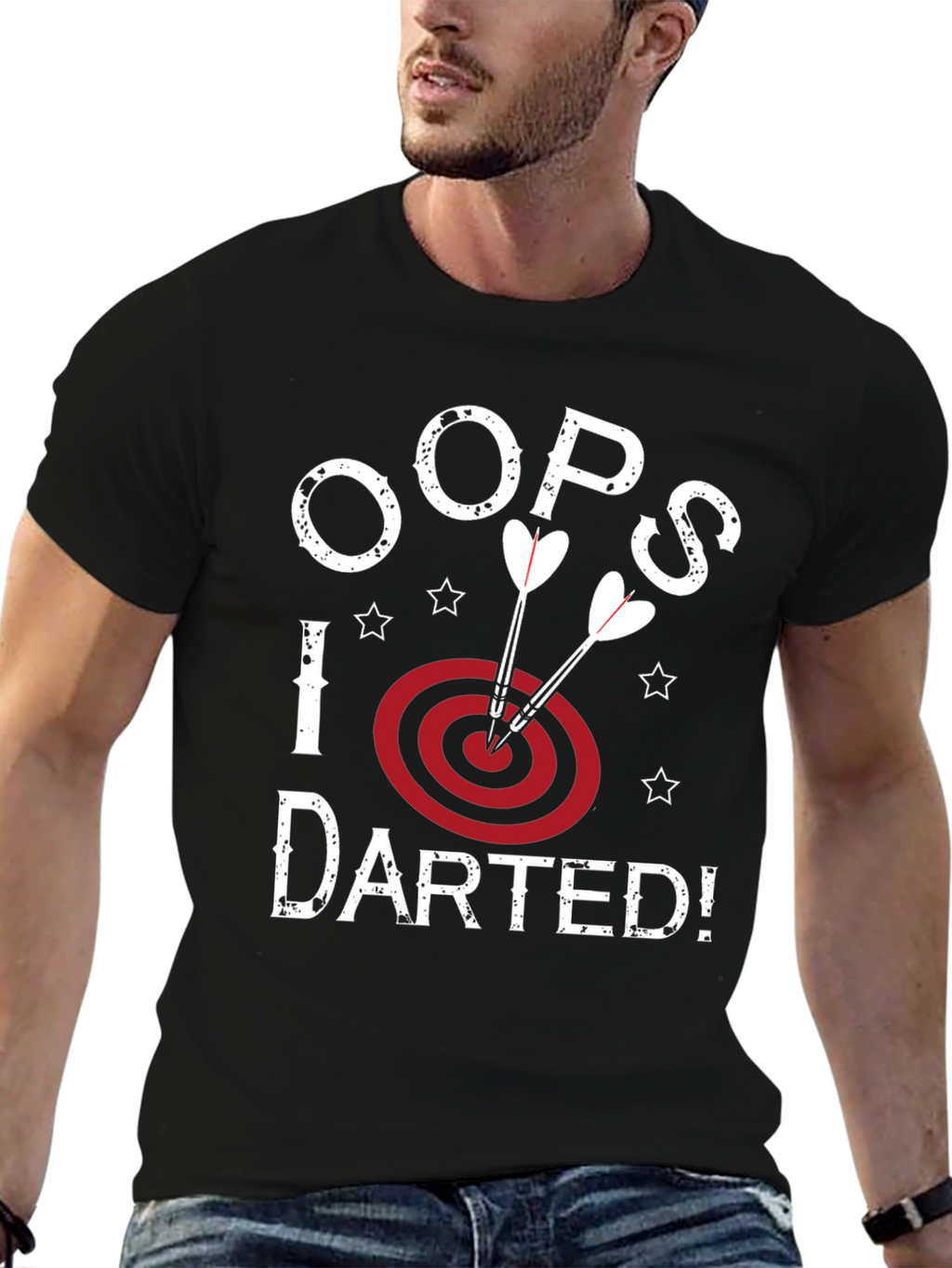 Oops! I Darted Black Graphic T-Shirt