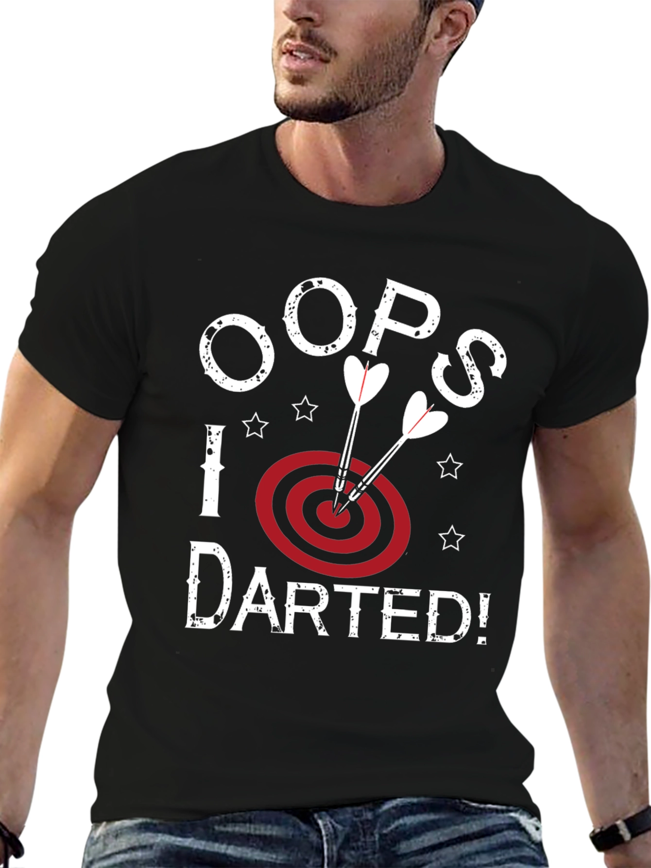 Oops! I Darted Black Graphic T-Shirt