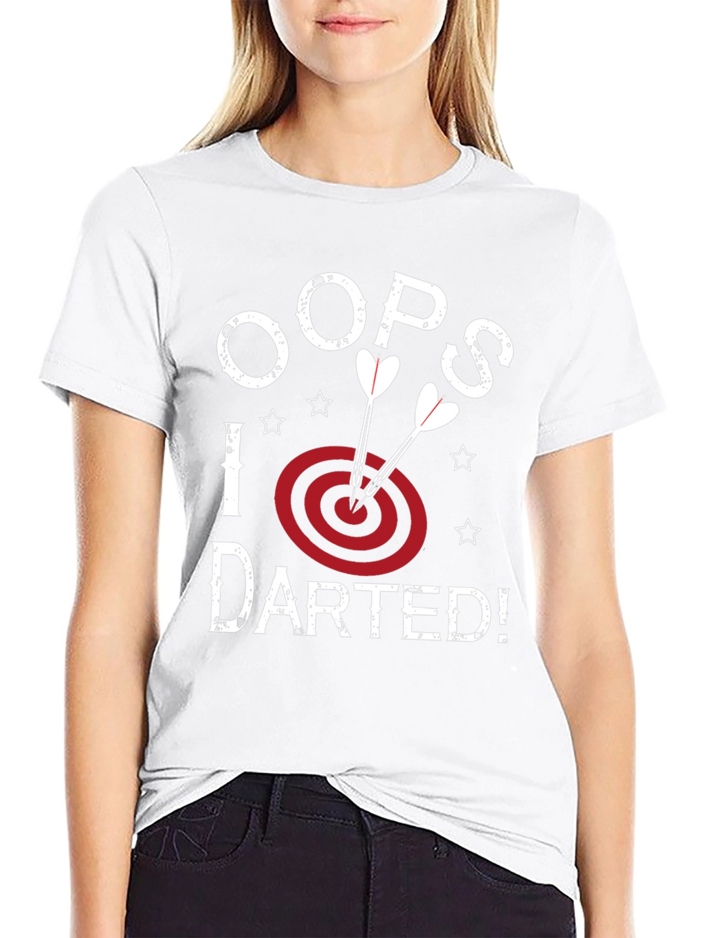 Oops! I Darted Black Graphic T-Shirt