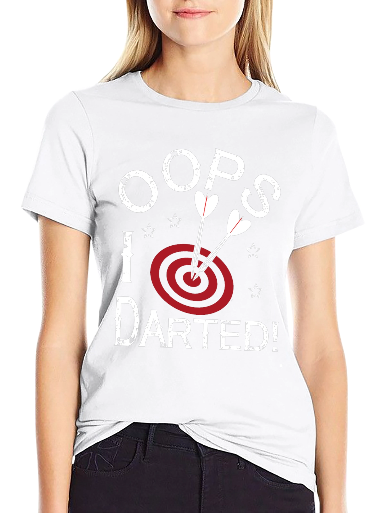 Oops! I Darted Black Graphic T-Shirt