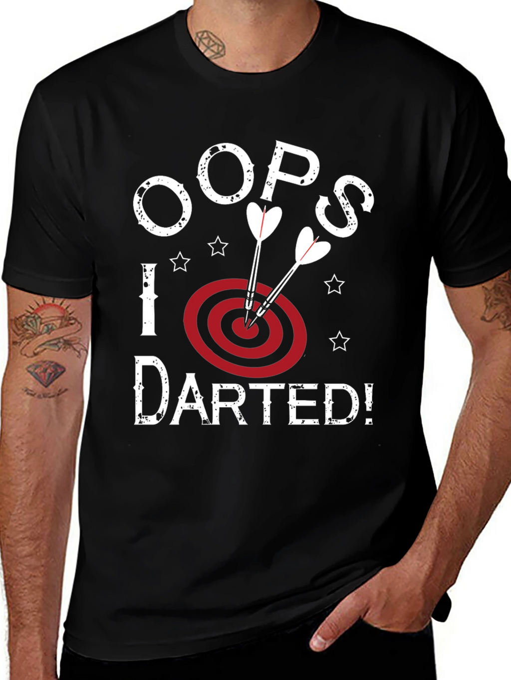 Oops! I Darted Black Graphic T-Shirt