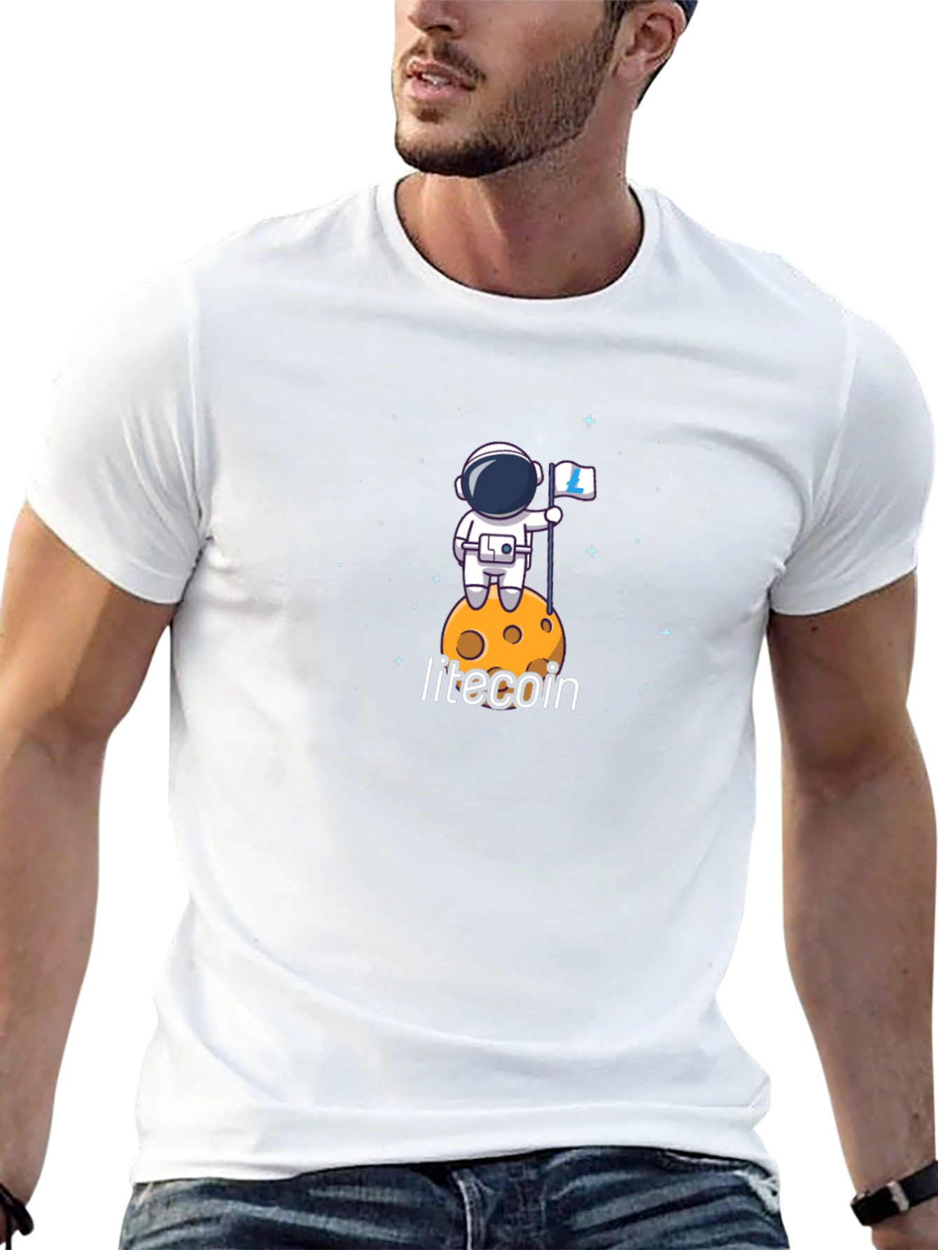 Litecoin Astronaut T-Shirt - Crypto Moon Landing Tee