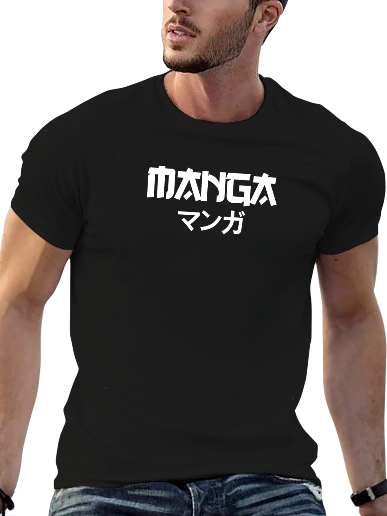 Manga Graphic Tee - Anime Inspired Black T-Shirt