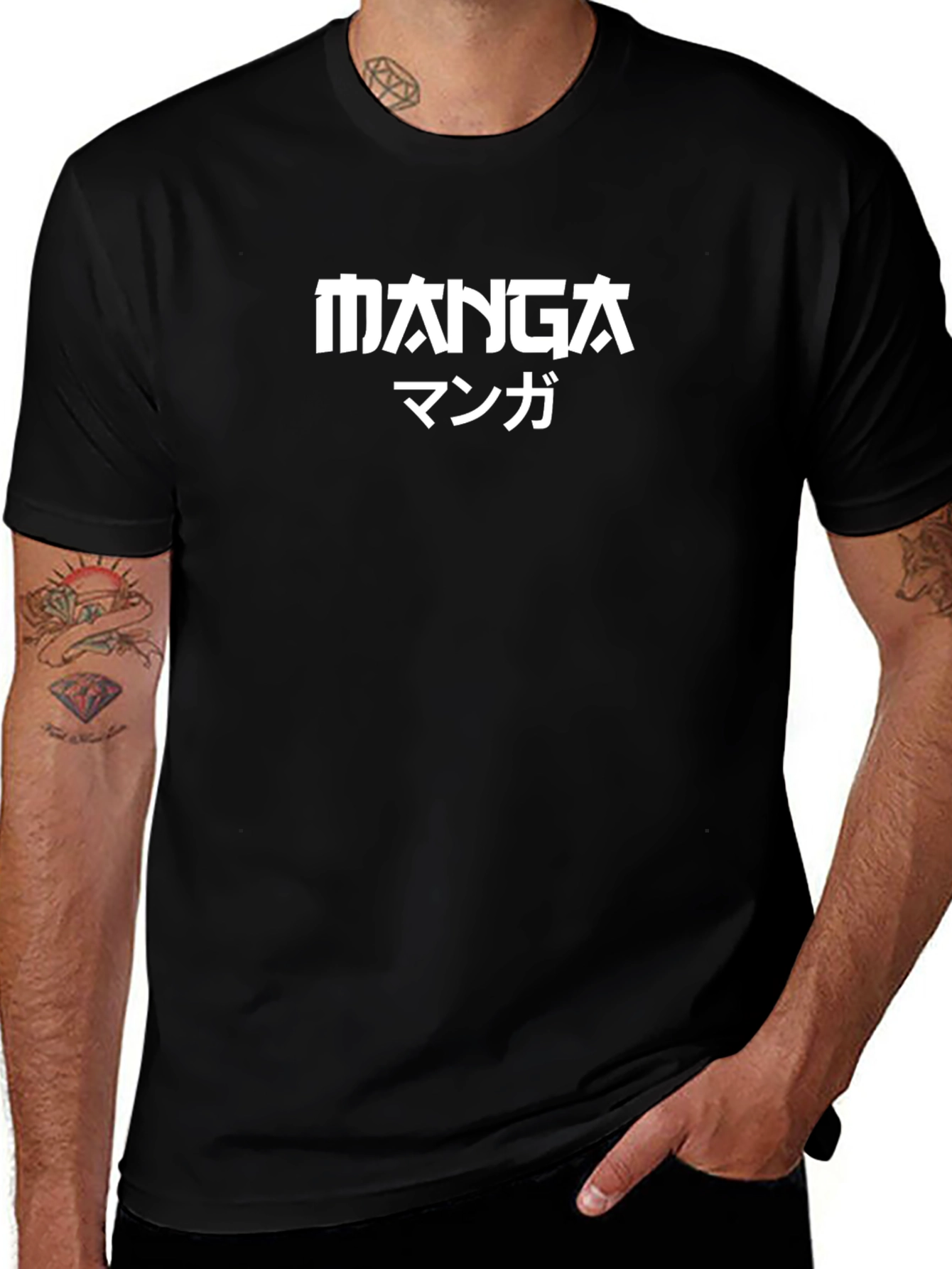Manga Graphic Tee - Anime Inspired Black T-Shirt