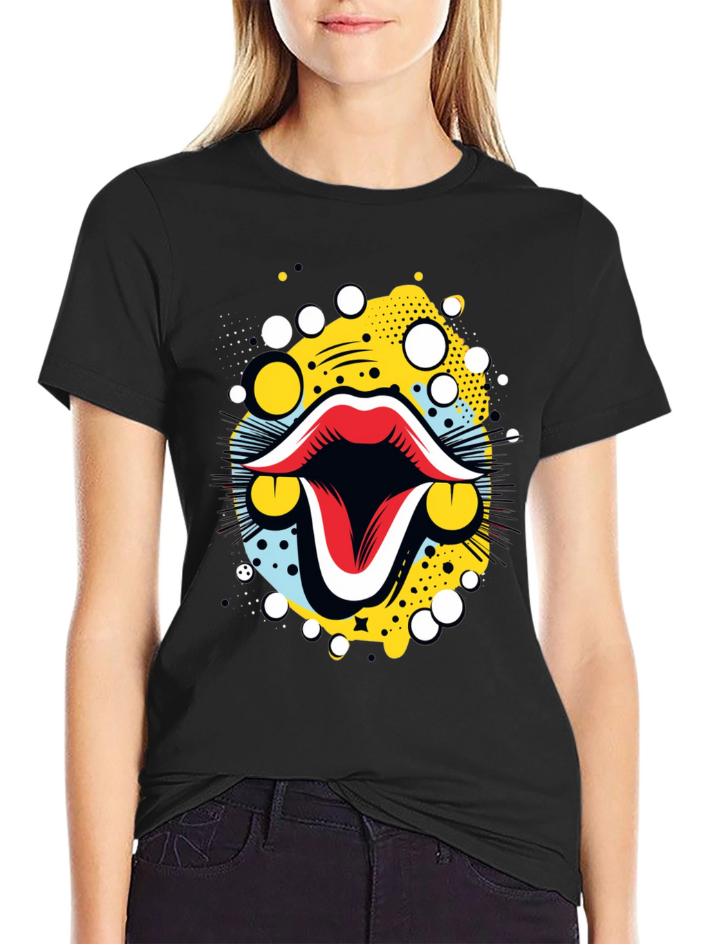 Bold Graphic Tee: Retro Mouth Design