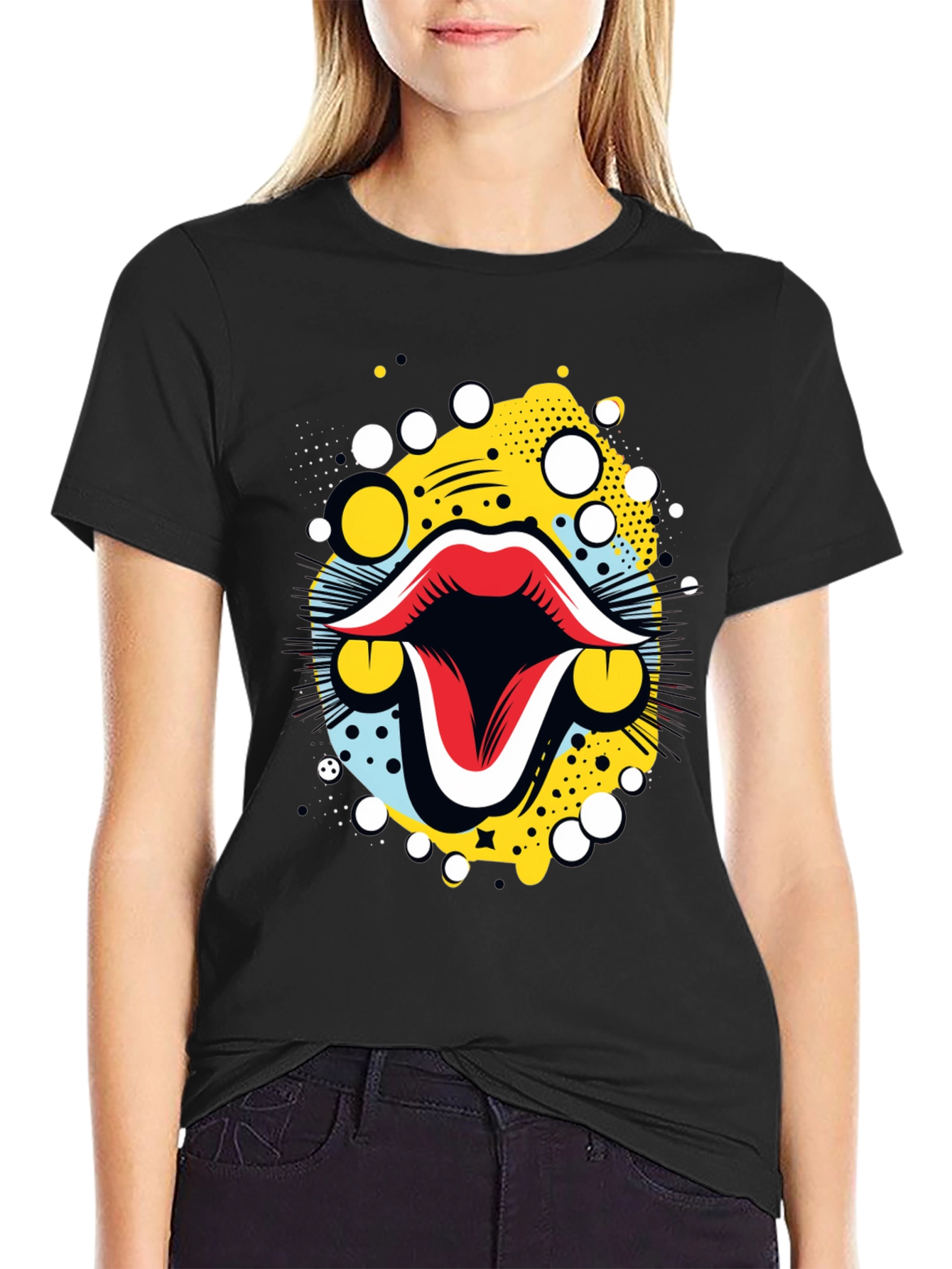 Bold Graphic Tee: Retro Mouth Design