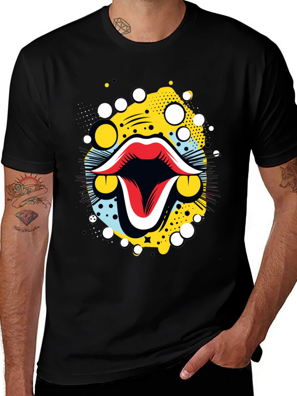 Bold Graphic Tee: Retro Mouth Design