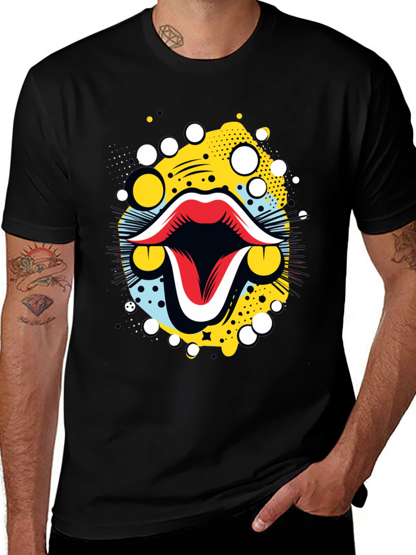 Bold Graphic Tee: Retro Mouth Design