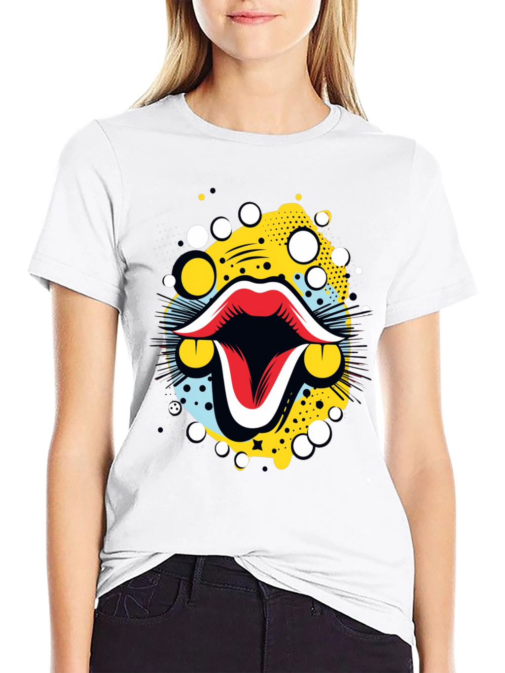 Bold Graphic Tee: Retro Mouth Design
