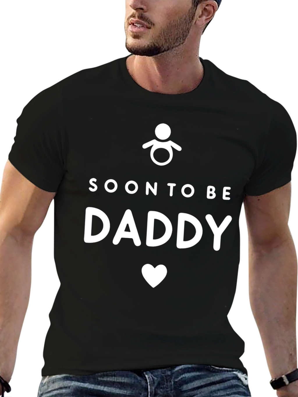 Soon To Be Daddy Graphic Tee - Black