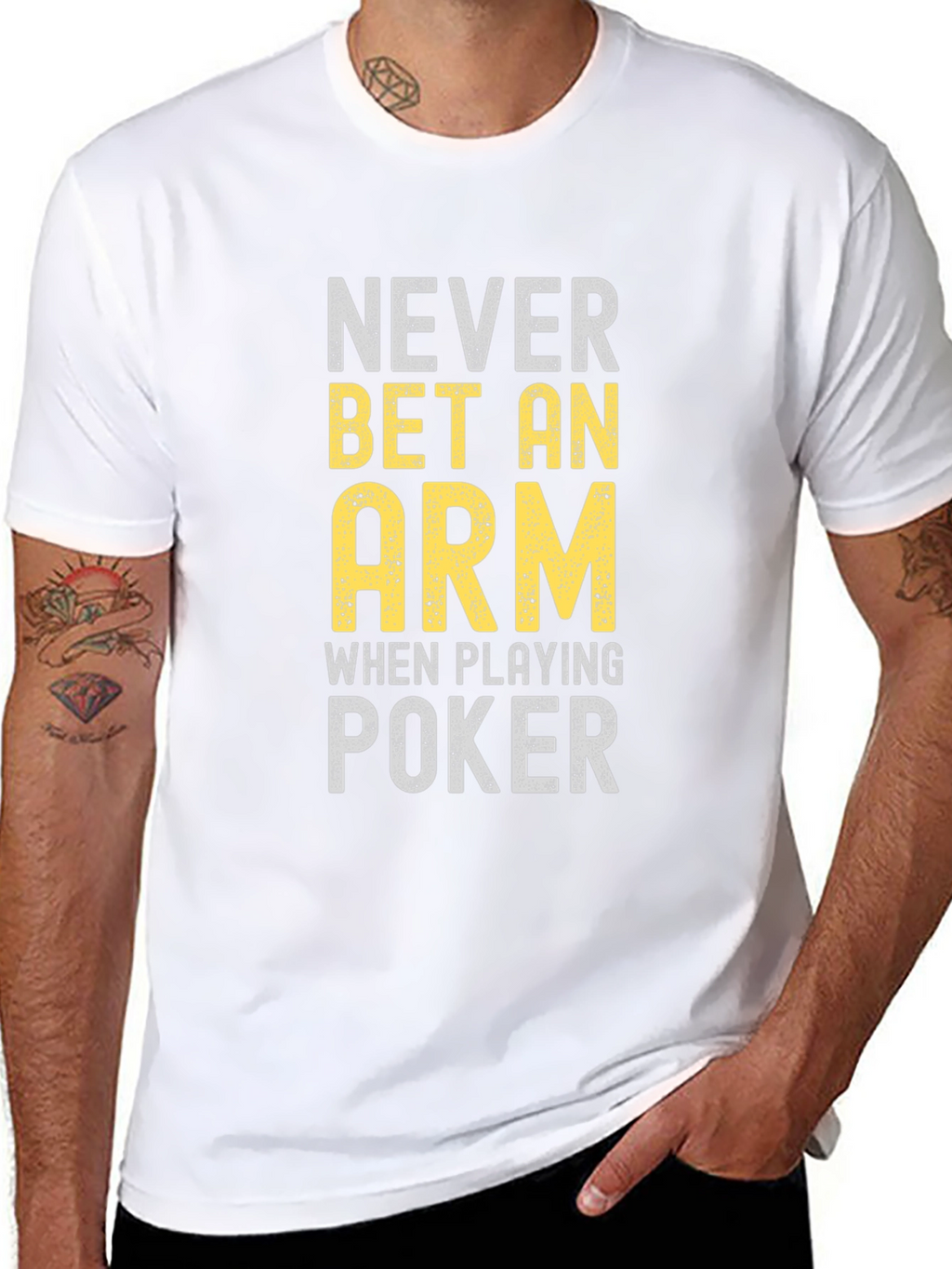 Never Bet An Arm Poker Graphic Tee