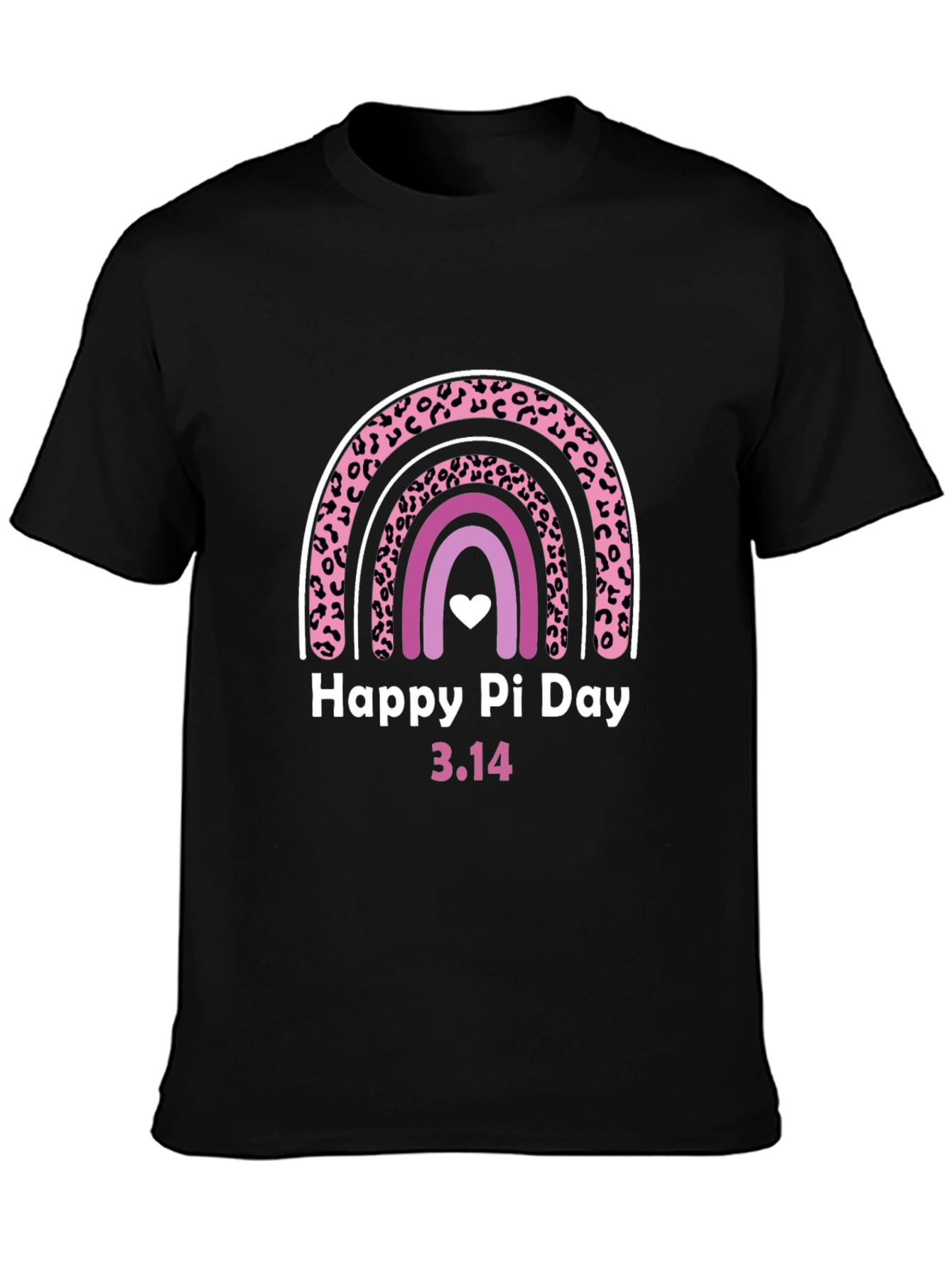 Happy Pi Day Rainbow Leopard Print Graphic T-Shirt