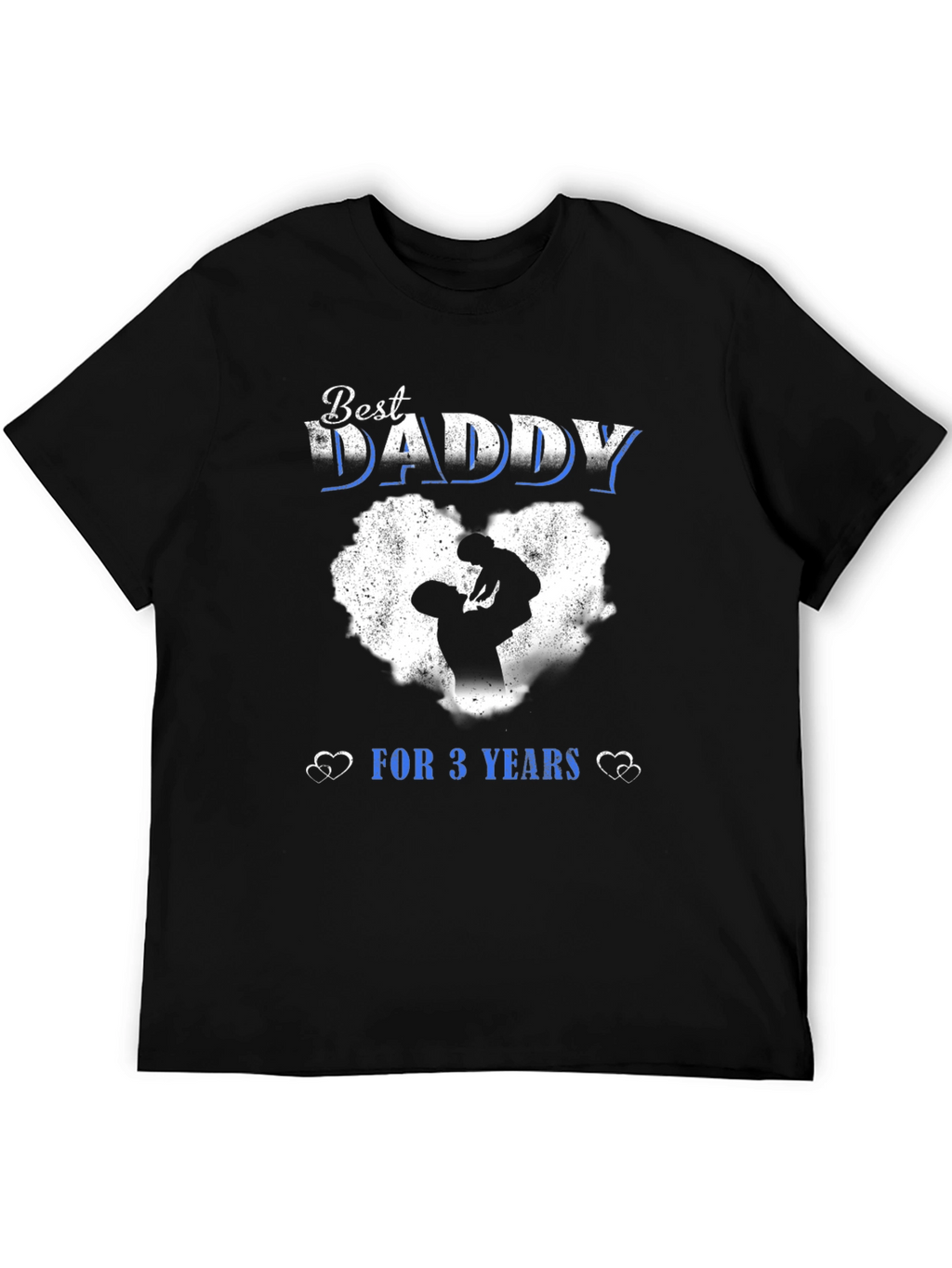 Best Daddy For 3 Years Black T-Shirt