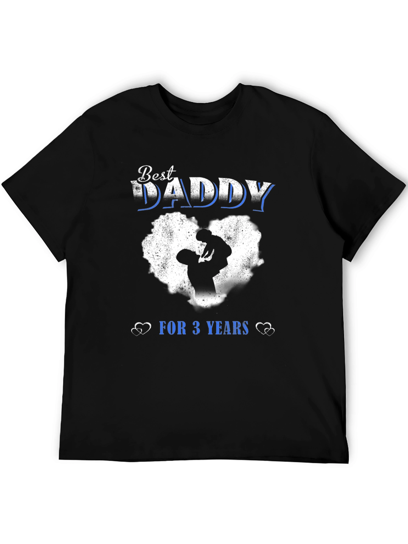 Best Daddy For 3 Years Black T-Shirt