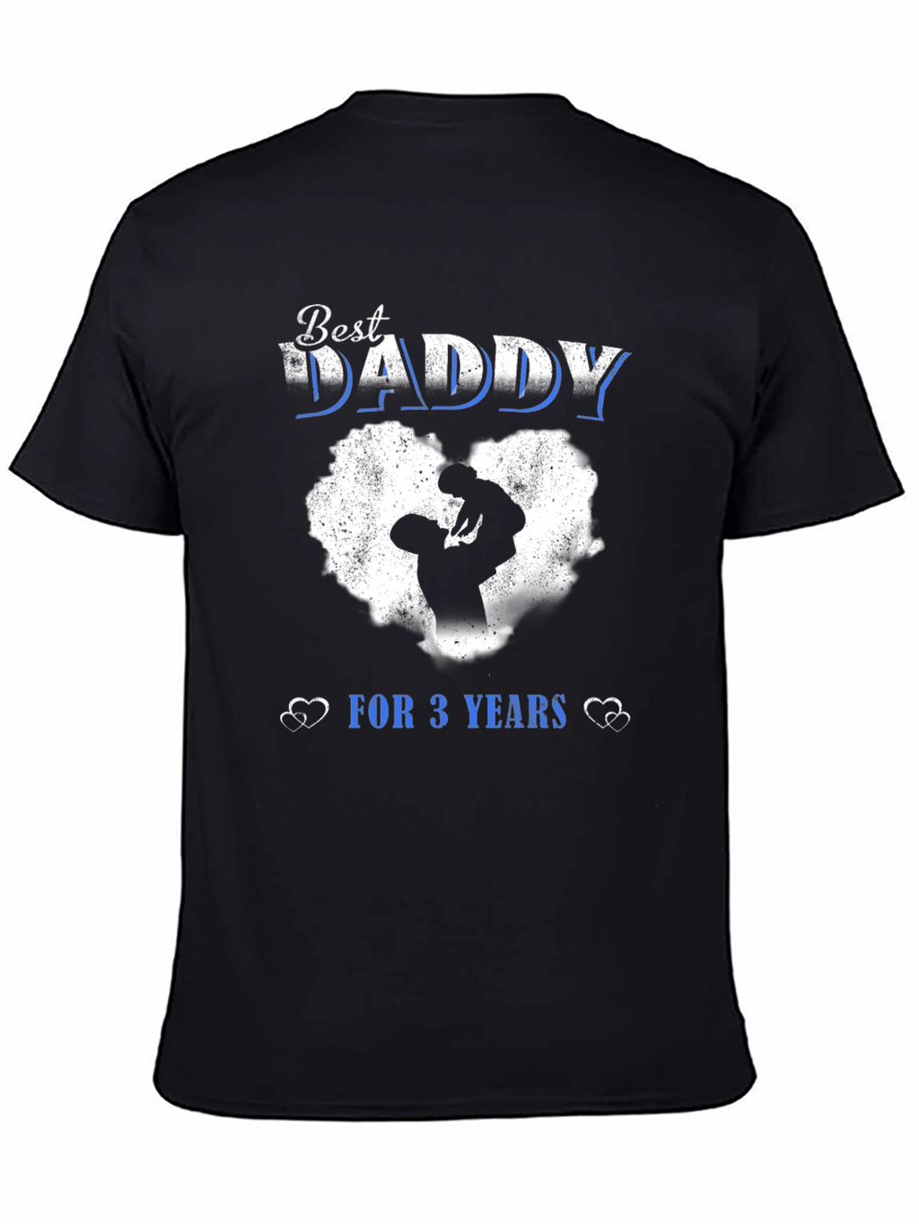 Best Daddy For 3 Years Black T-Shirt