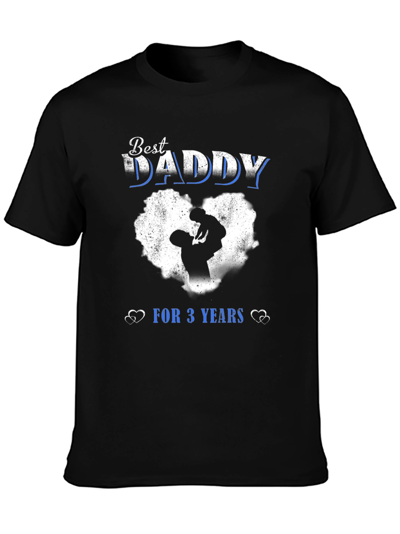 Best Daddy For 3 Years Black T-Shirt