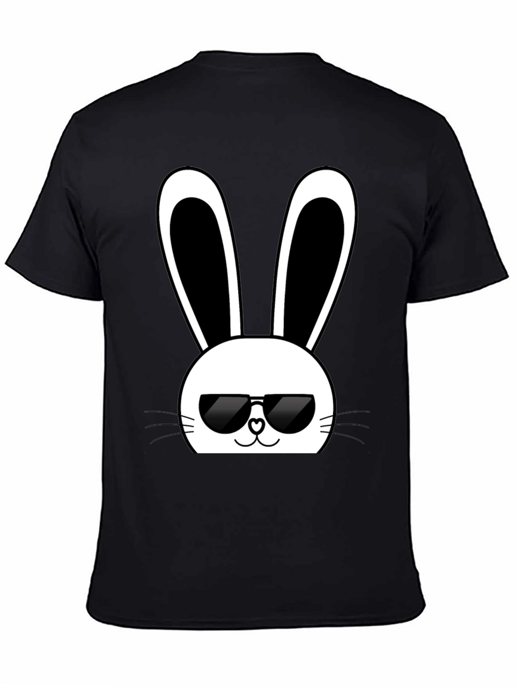 Cool Bunny Graphic Tee - Black Cotton T-Shirt