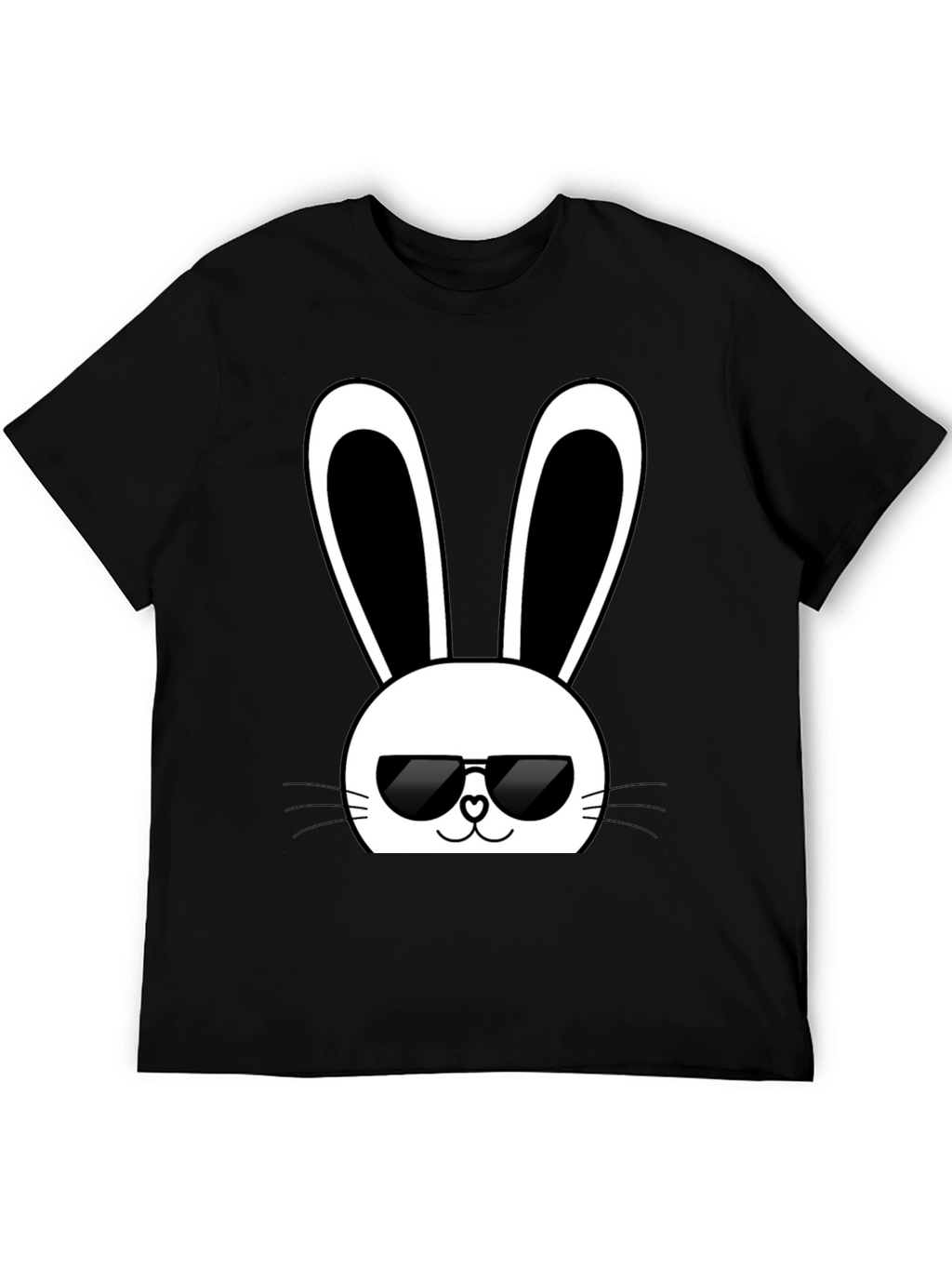 Cool Bunny Graphic Tee - Black Cotton T-Shirt