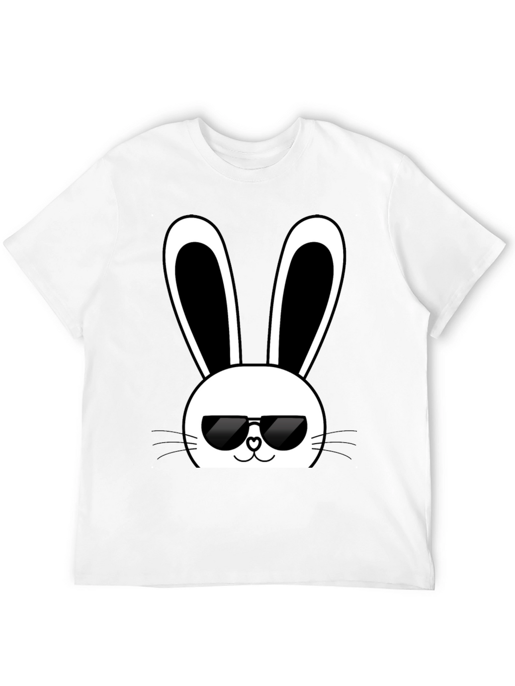 Cool Bunny Graphic Tee - Black Cotton T-Shirt