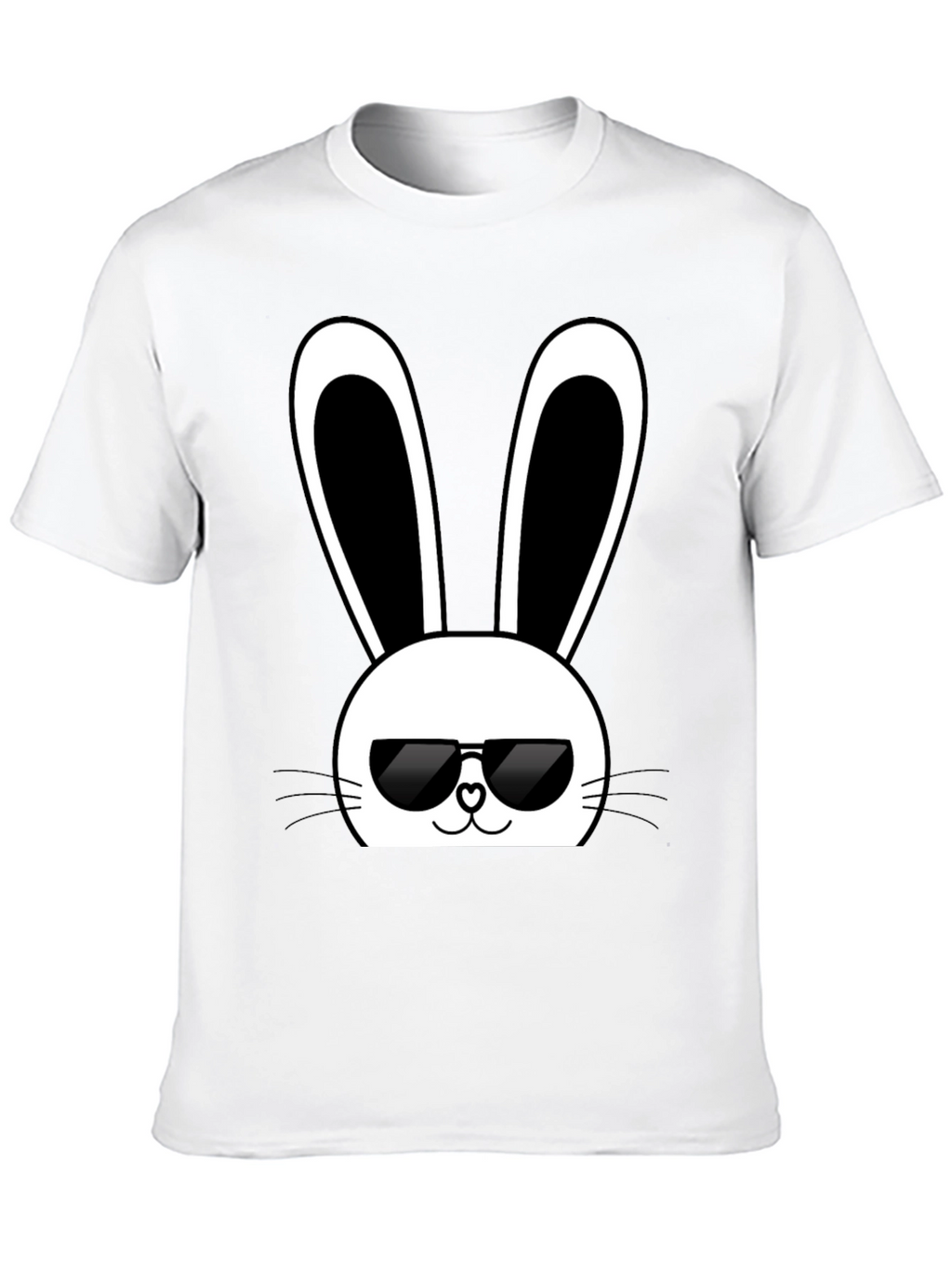 Cool Bunny Graphic Tee - Black Cotton T-Shirt