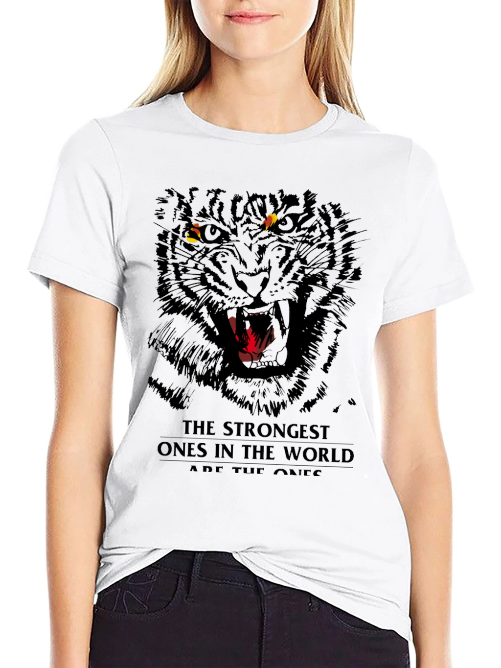 Mens Black Tiger Graphic T-Shirt - Fierce Design