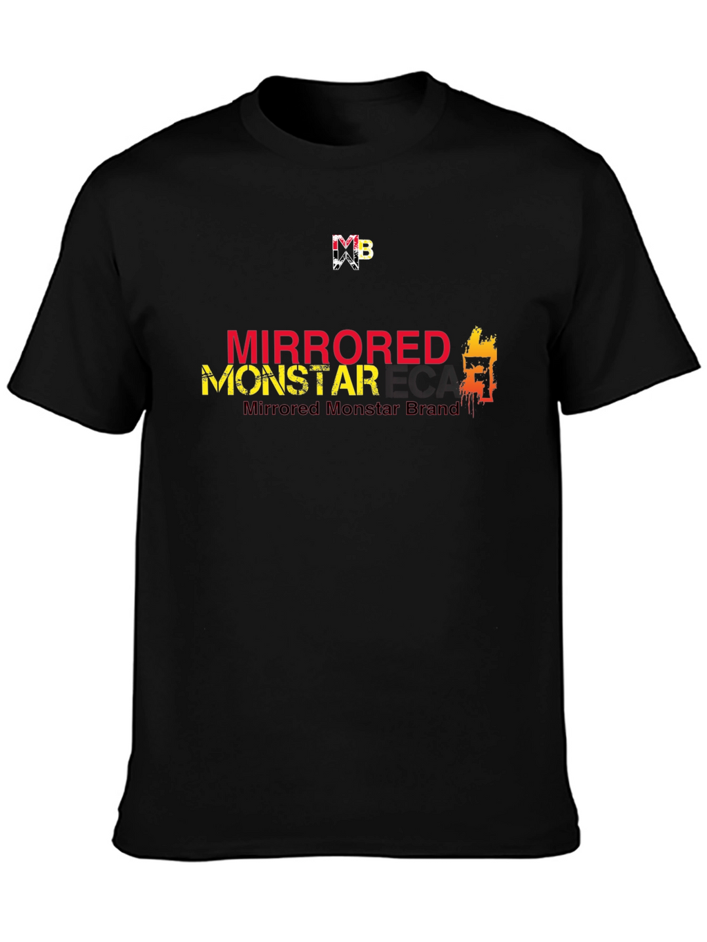 Mirrored Monstar Graphic Tee - Stylish Black T-Shirt