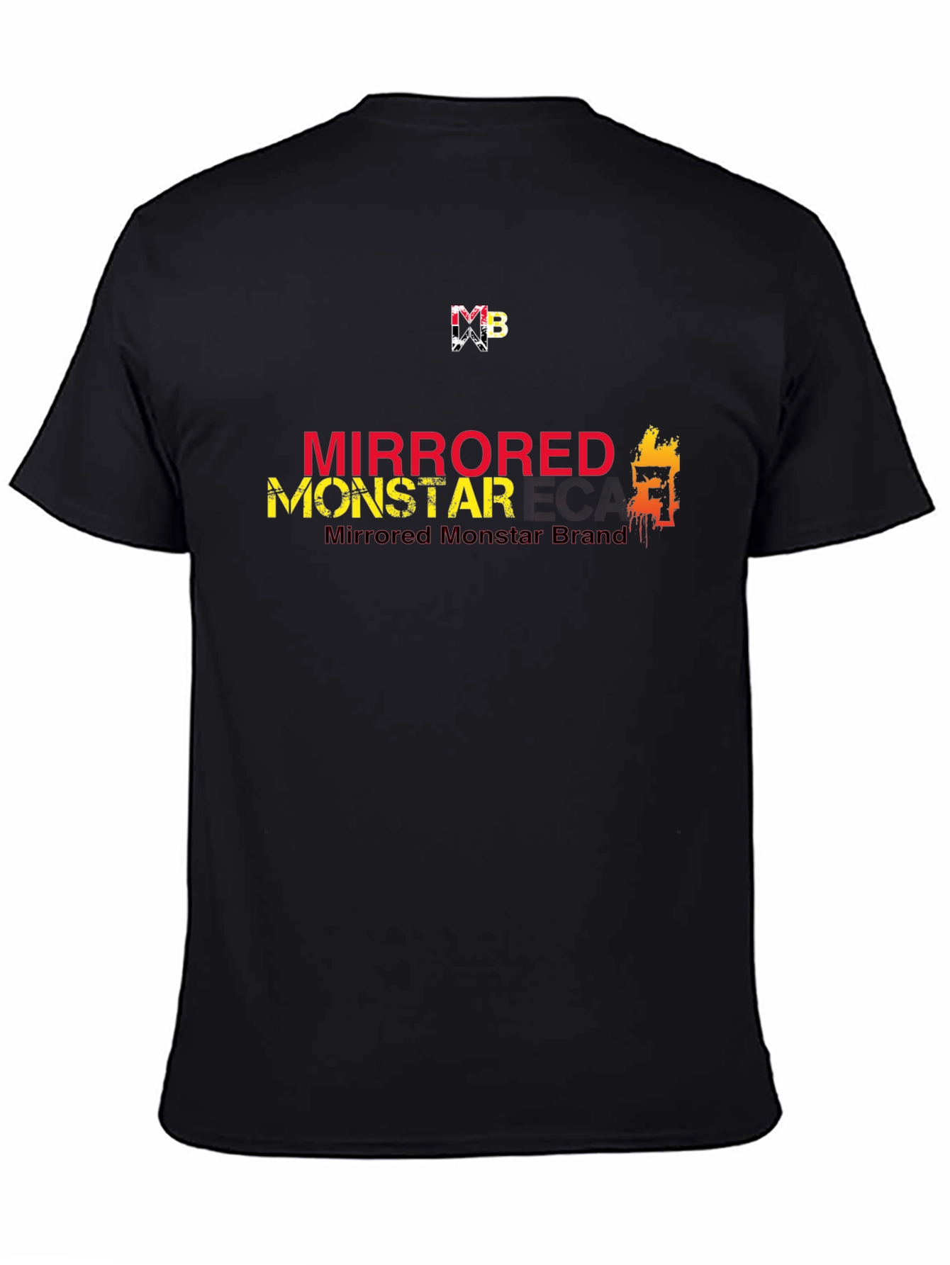 Mirrored Monstar Graphic Tee - Stylish Black T-Shirt