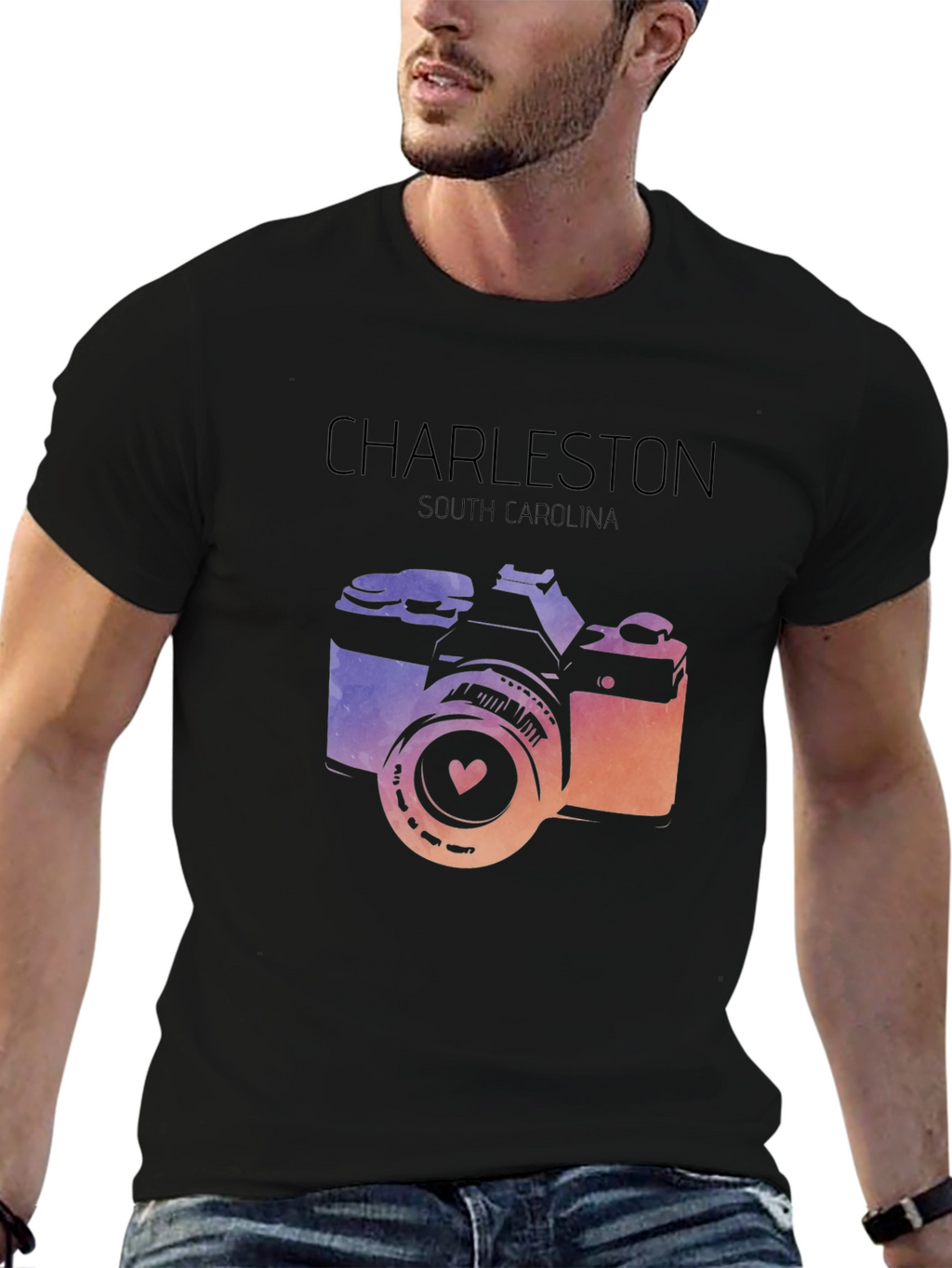 Charleston South Carolina Camera Graphic T-Shirt