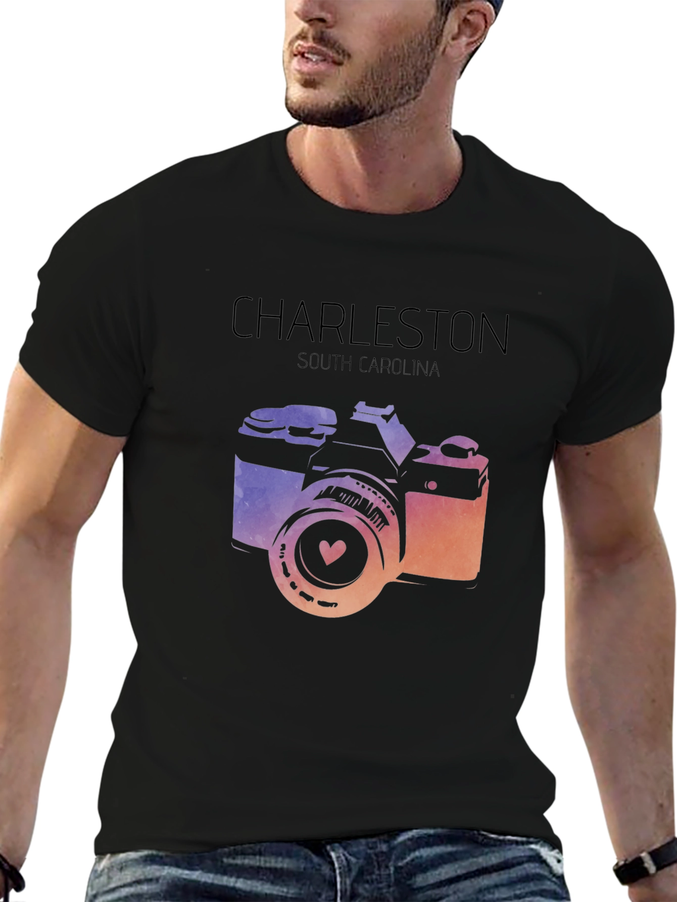 Charleston South Carolina Camera Graphic T-Shirt