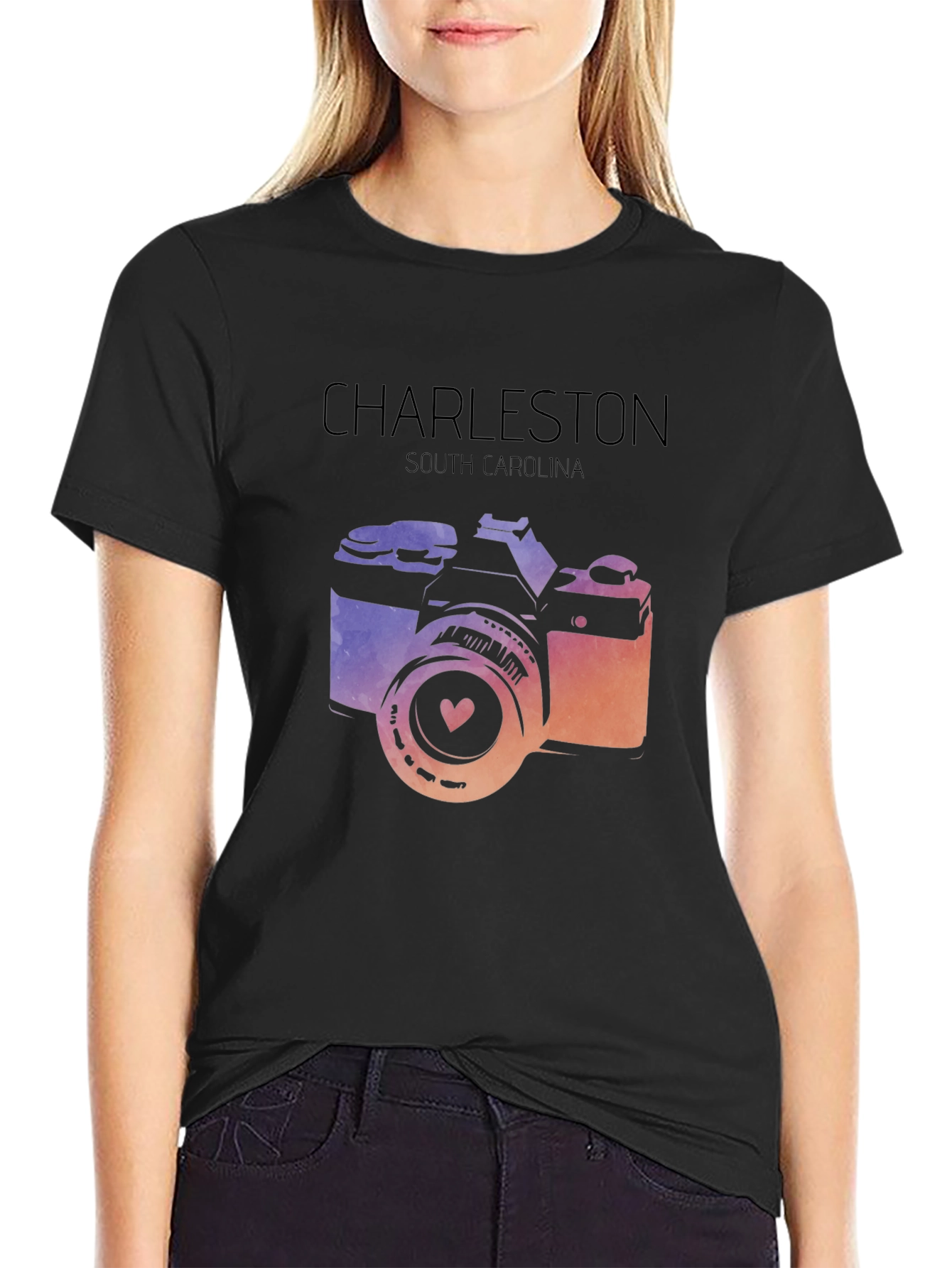 Charleston South Carolina Camera Graphic T-Shirt