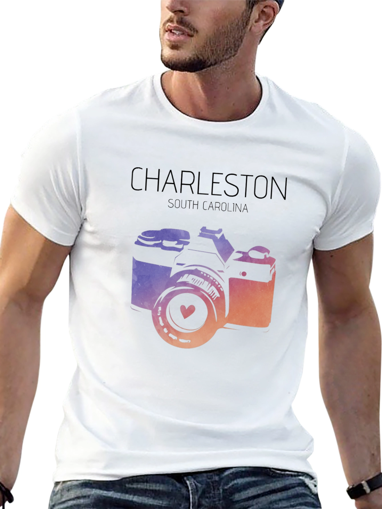 Charleston South Carolina Camera Graphic T-Shirt