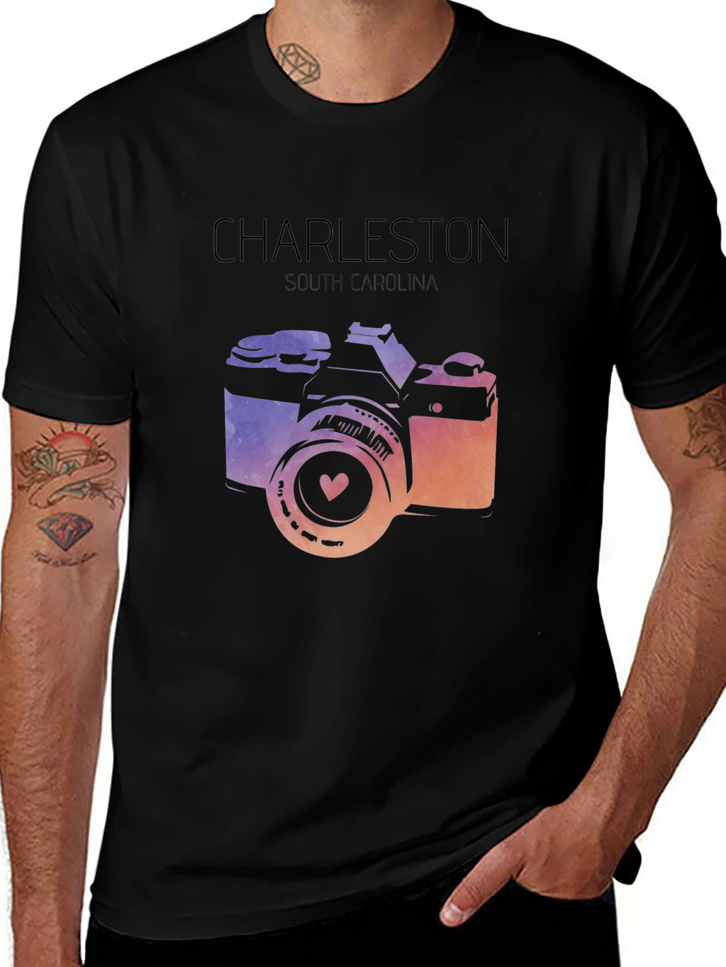 Charleston South Carolina Camera Graphic T-Shirt
