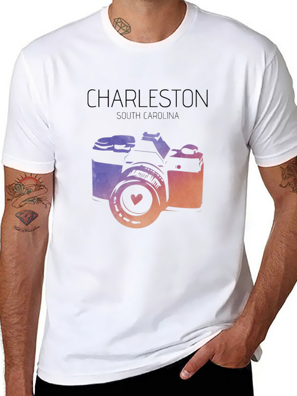 Charleston South Carolina Camera Graphic T-Shirt