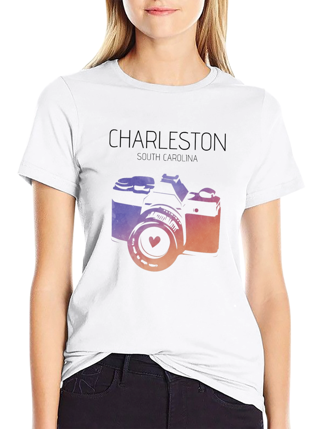 Charleston South Carolina Camera Graphic T-Shirt