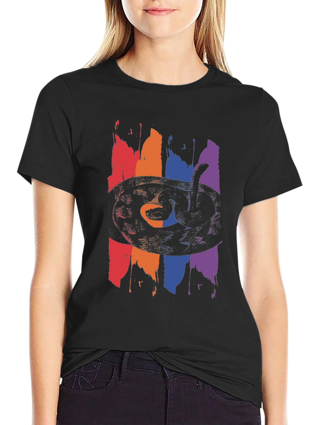 Mens Snake Graphic Tee - Black