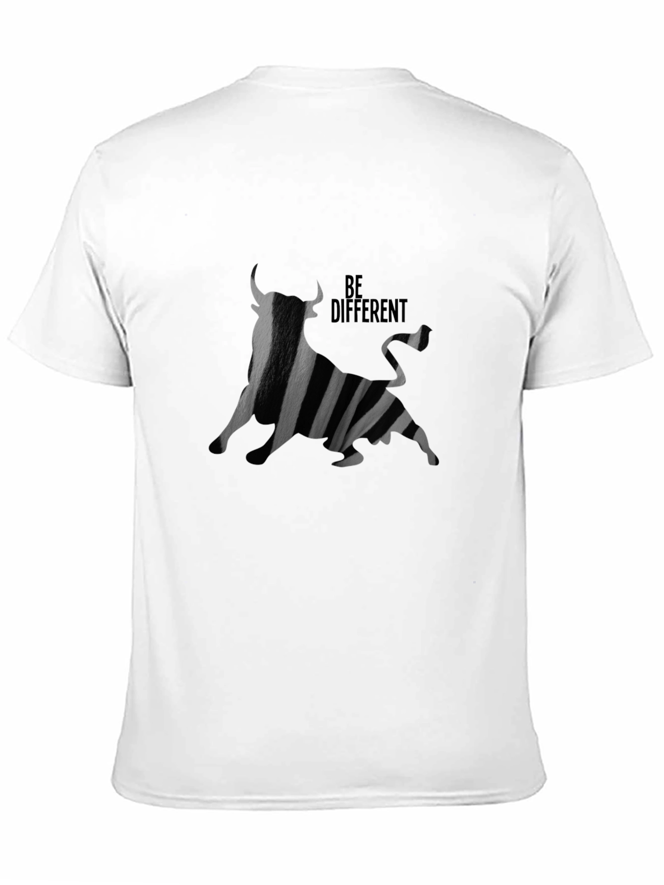 Be Different Bull Graphic Black T-Shirt