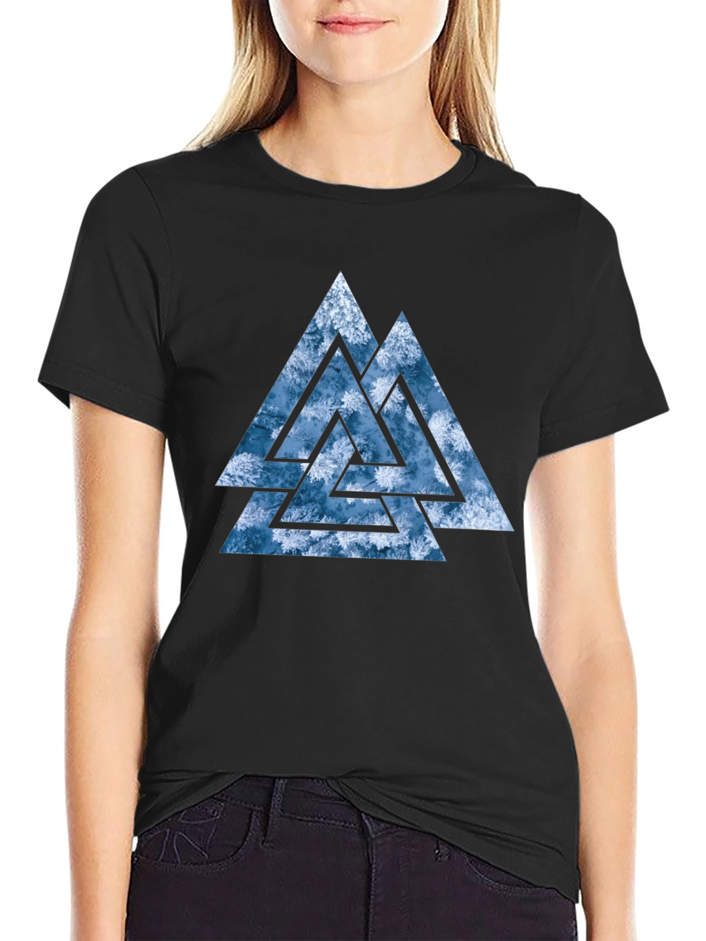 Valknut T-Shirt - Viking Symbol - Black Cotton Tee