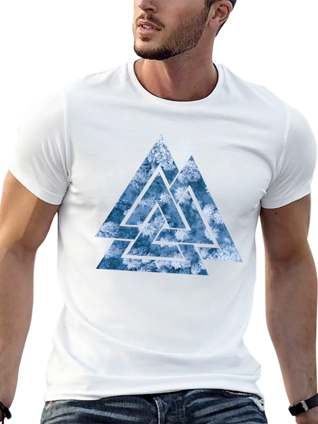 Valknut T-Shirt - Viking Symbol - Black Cotton Tee
