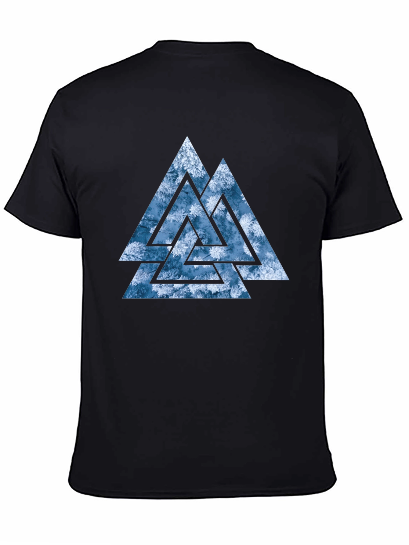 Valknut T-Shirt - Viking Symbol - Black Cotton Tee