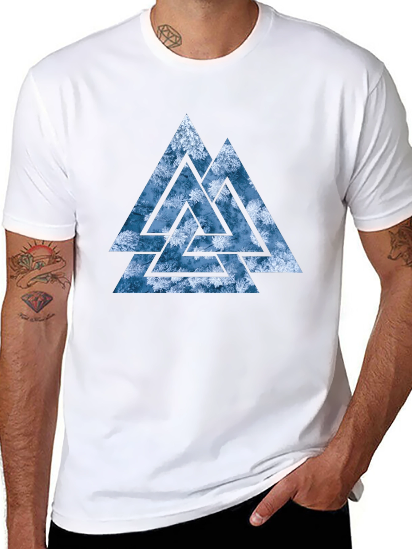 Valknut T-Shirt - Viking Symbol - Black Cotton Tee
