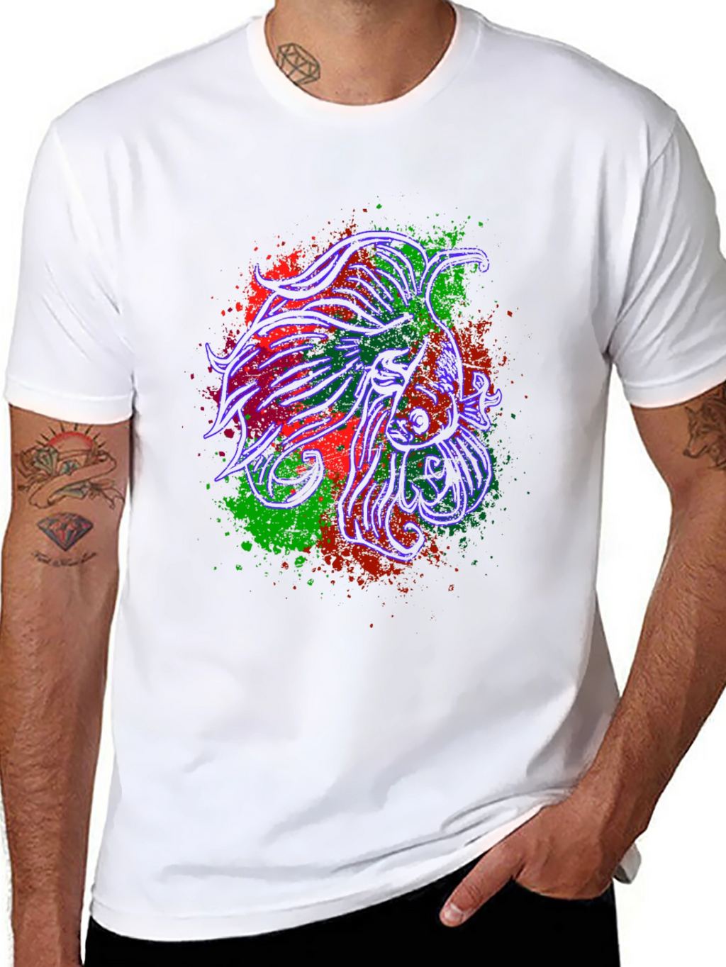 Betta Fish Graphic Tee - Stylish Black T-Shirt
