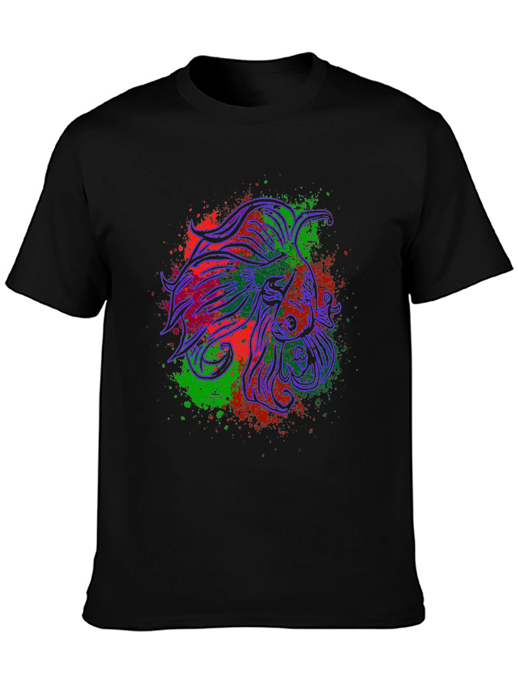 Betta Fish Graphic Tee - Stylish Black T-Shirt