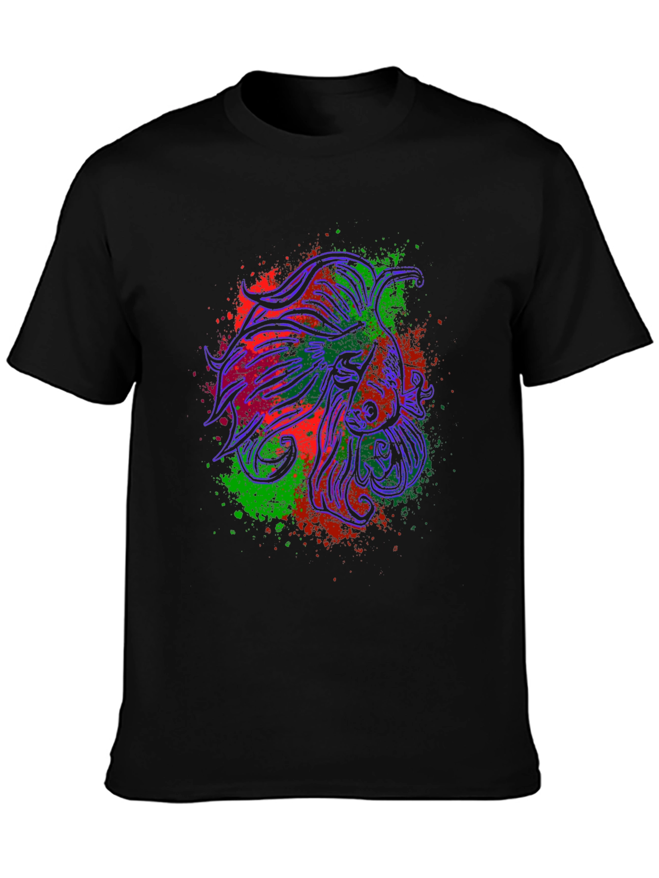 Betta Fish Graphic Tee - Stylish Black T-Shirt