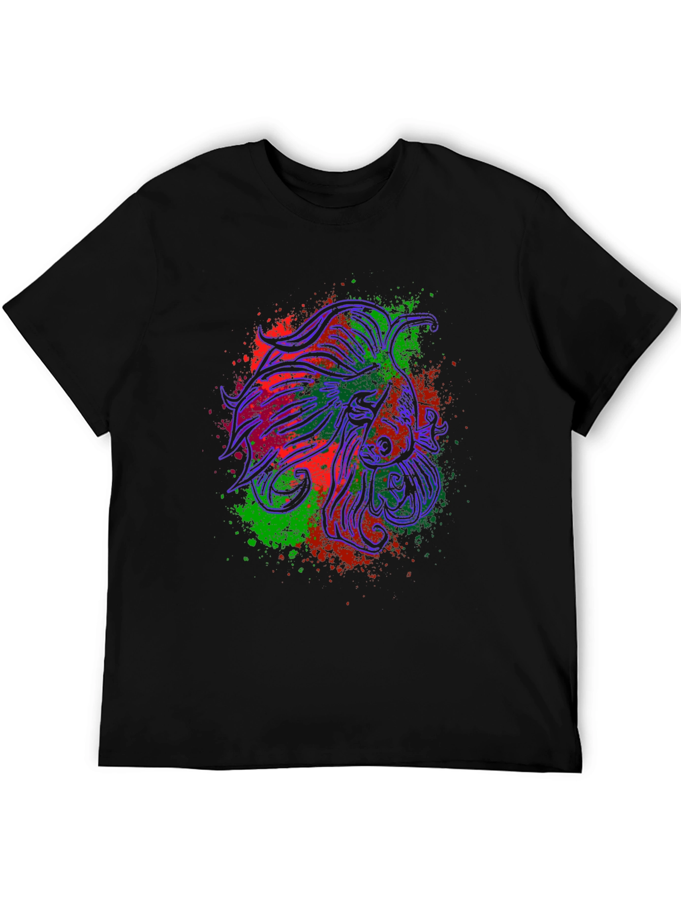 Betta Fish Graphic Tee - Stylish Black T-Shirt