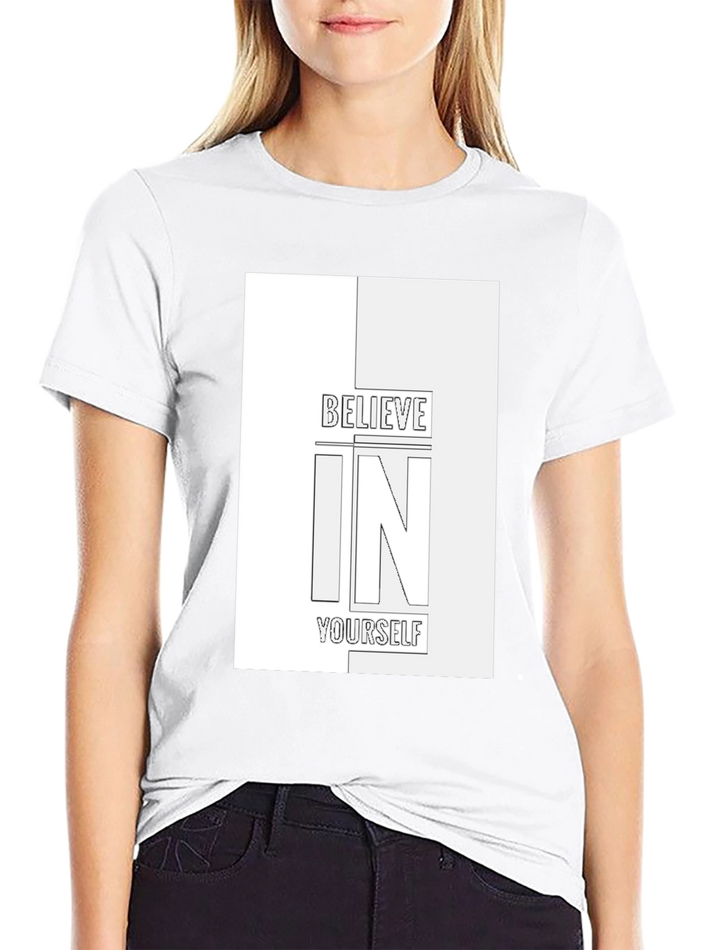Believe In Yourself Graphic Tee - Black Cotton