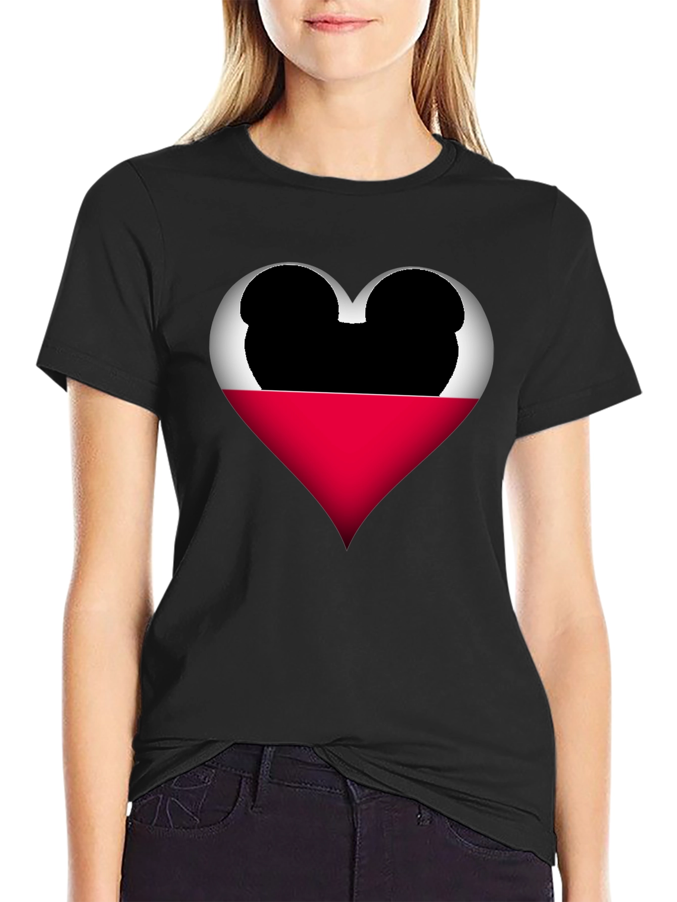 Mickey Heart Graphic Tee - Love Disney Style Shirt