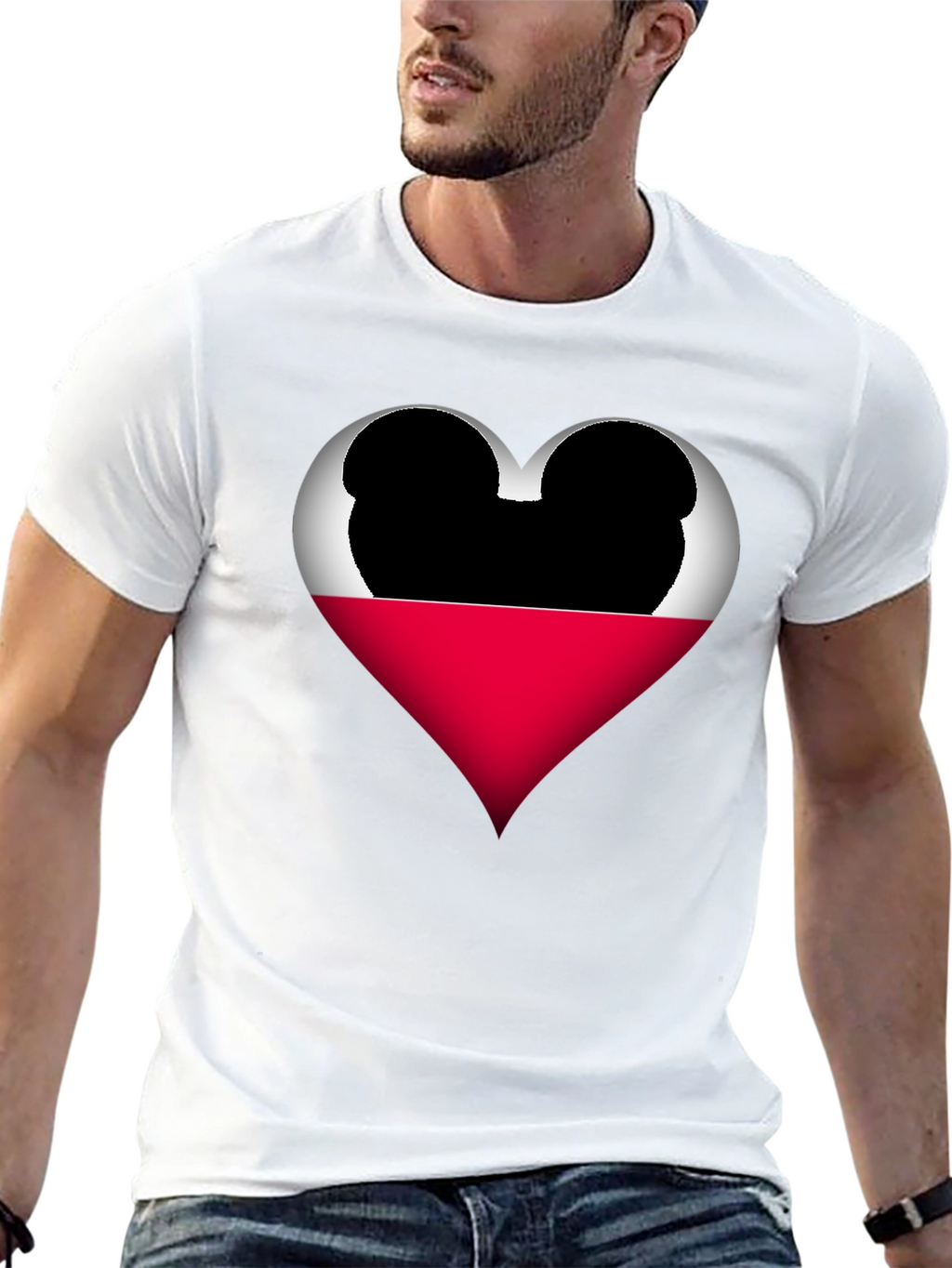 Mickey Heart Graphic Tee - Love Disney Style Shirt