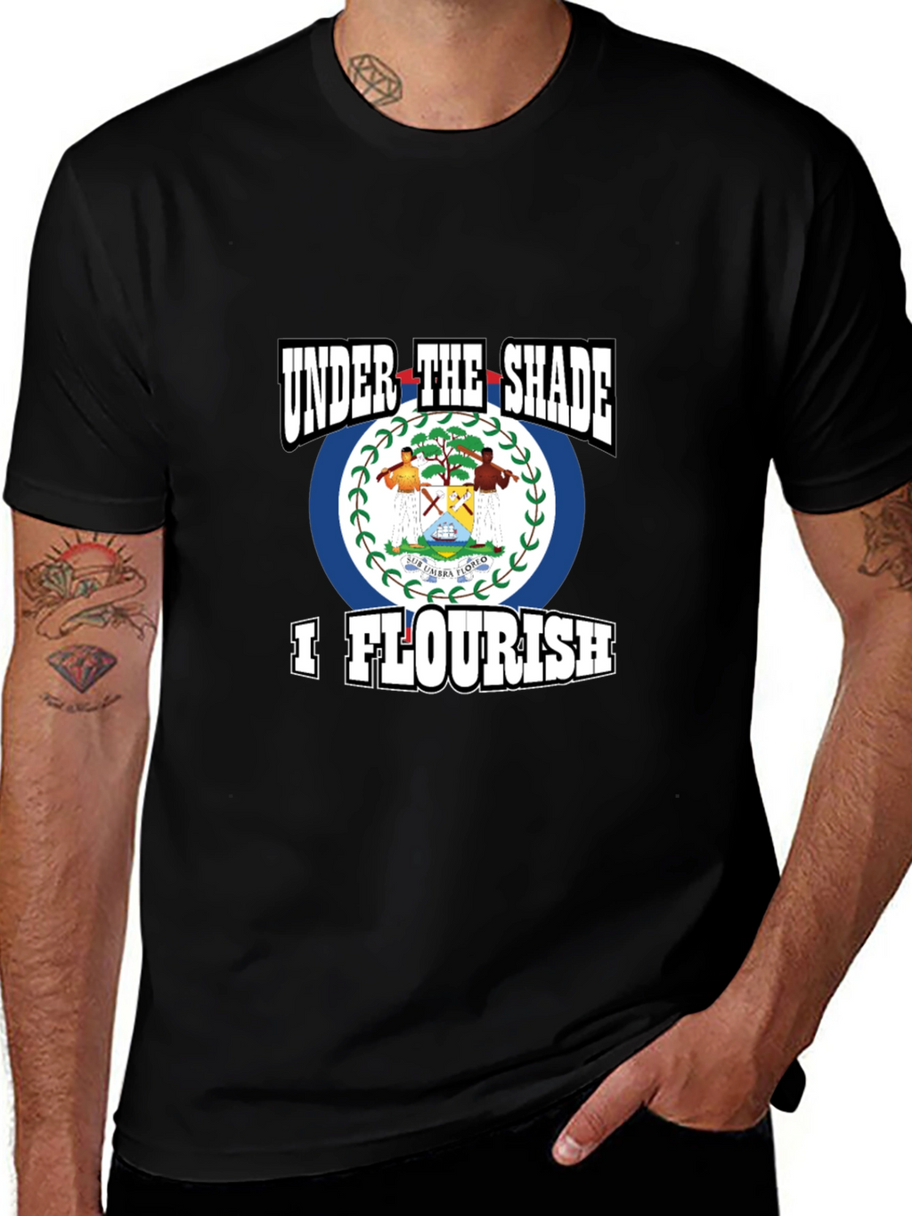 Belize Flag T-Shirt - Under The Shade I Flourish